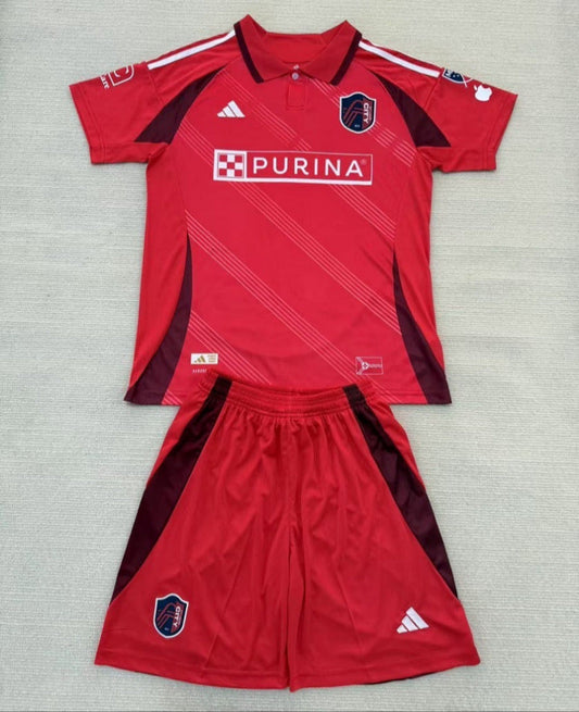 St. Louis City 25/26 Red Home Kids Jersey Set