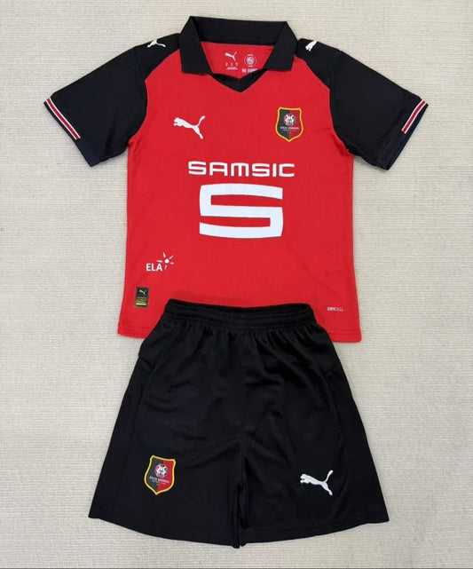 Stade Rennais 25/26 Red/Black Home Kids Kit