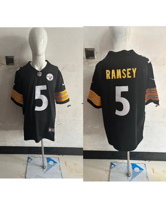 Steel Man 25/26 Ramsey #5 Black NFL Game Jersey