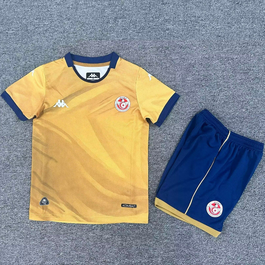 Tunisia 25/26 Yellow/Blue Third Game Kids Jersey Set