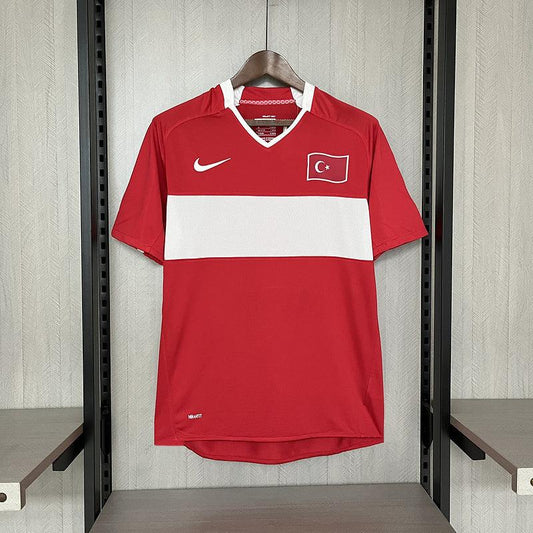 Turkey 2008 Retro Red/White Home Jersey