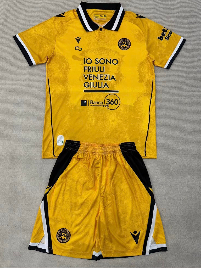 Udinese 25/26 Yellow/Black Third Kids Jersey Set