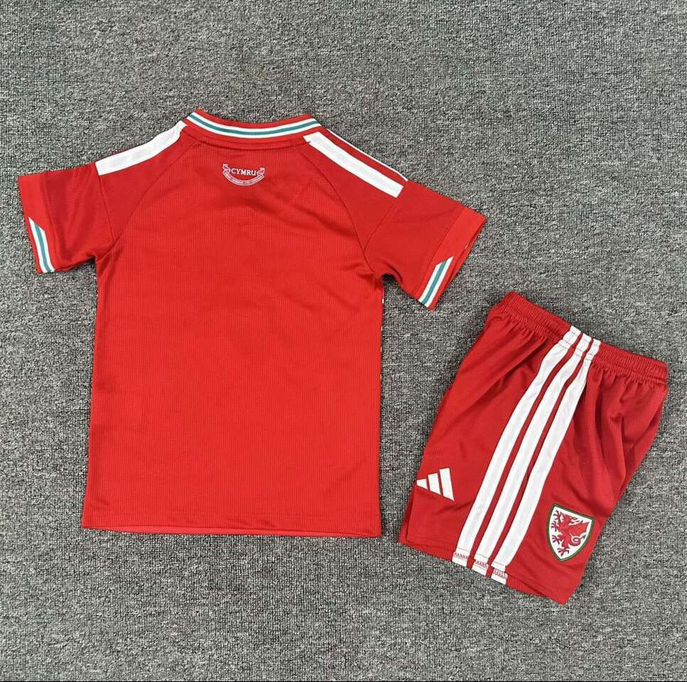 Wales 2026 World Cup Red Home Kids Jersey Set